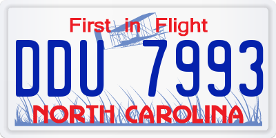 NC license plate DDU7993