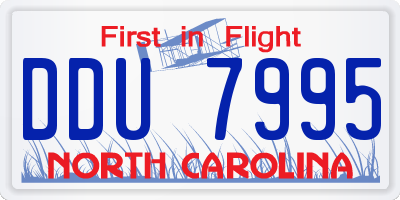 NC license plate DDU7995