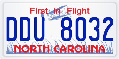 NC license plate DDU8032