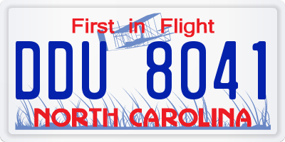 NC license plate DDU8041