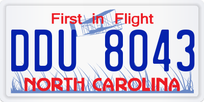 NC license plate DDU8043
