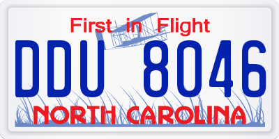 NC license plate DDU8046