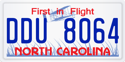 NC license plate DDU8064