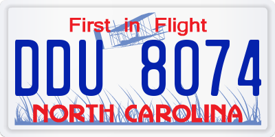 NC license plate DDU8074