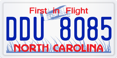 NC license plate DDU8085