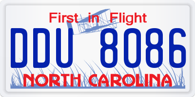 NC license plate DDU8086