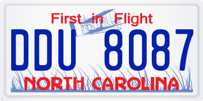 NC license plate DDU8087