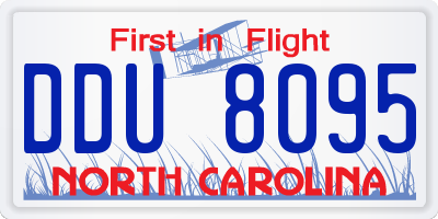 NC license plate DDU8095