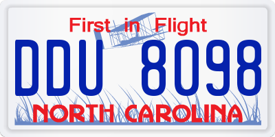 NC license plate DDU8098