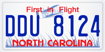 NC license plate DDU8124