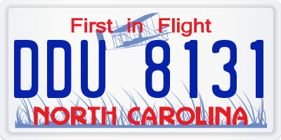 NC license plate DDU8131