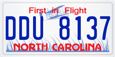 NC license plate DDU8137