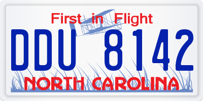 NC license plate DDU8142