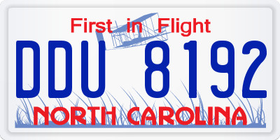 NC license plate DDU8192