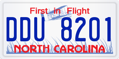 NC license plate DDU8201