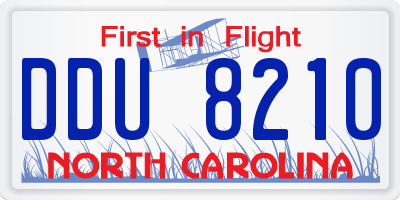 NC license plate DDU8210