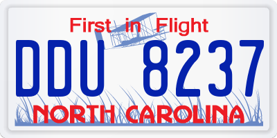 NC license plate DDU8237