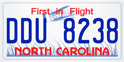 NC license plate DDU8238