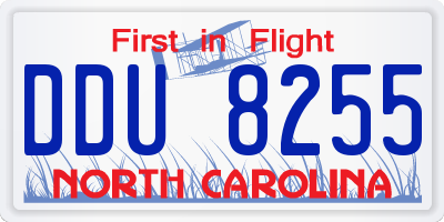 NC license plate DDU8255