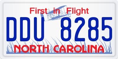 NC license plate DDU8285