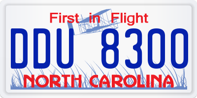 NC license plate DDU8300