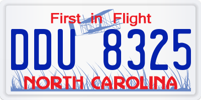 NC license plate DDU8325