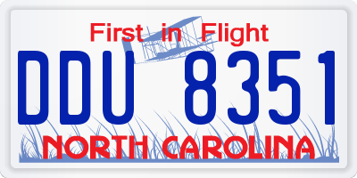 NC license plate DDU8351