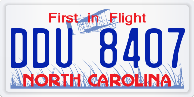 NC license plate DDU8407