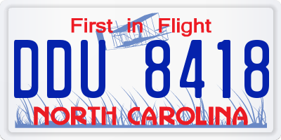 NC license plate DDU8418