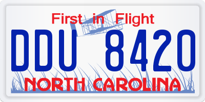 NC license plate DDU8420