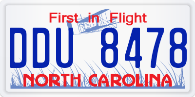 NC license plate DDU8478