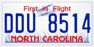 NC license plate DDU8514