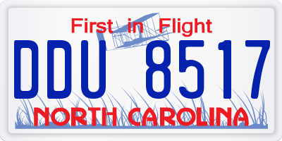 NC license plate DDU8517