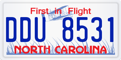 NC license plate DDU8531