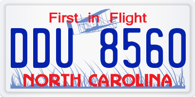 NC license plate DDU8560