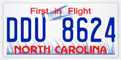 NC license plate DDU8624