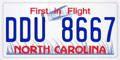 NC license plate DDU8667