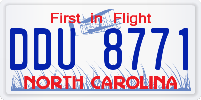 NC license plate DDU8771