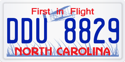 NC license plate DDU8829
