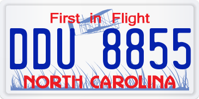 NC license plate DDU8855