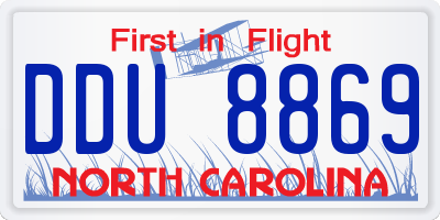 NC license plate DDU8869