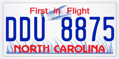 NC license plate DDU8875