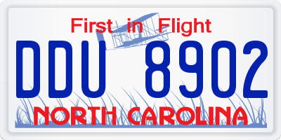 NC license plate DDU8902