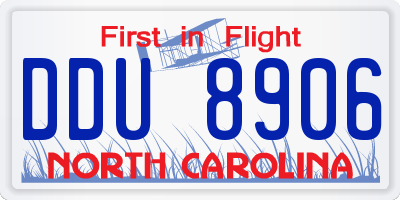 NC license plate DDU8906