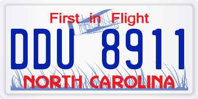 NC license plate DDU8911