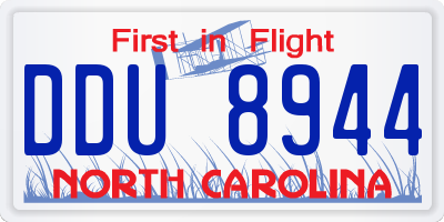 NC license plate DDU8944