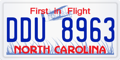 NC license plate DDU8963
