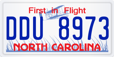 NC license plate DDU8973