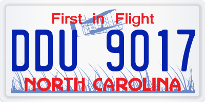 NC license plate DDU9017