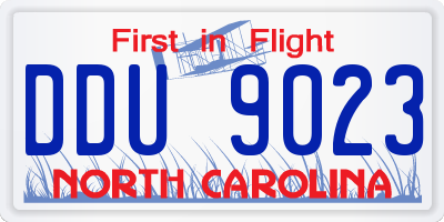 NC license plate DDU9023